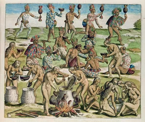 Frauen bereiten Trank vor, aus 